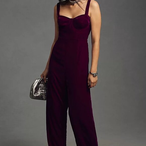 Du Paradis Velvet Corset Jumpsuit Size Small - Picture 1 of 10